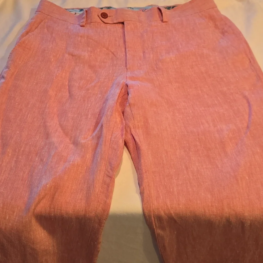 Bar III Pink 100% Linen Slim Fit 30 x 32 (31